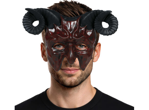 Halvmaske - Djevel med horn 1 Maske i PVC 