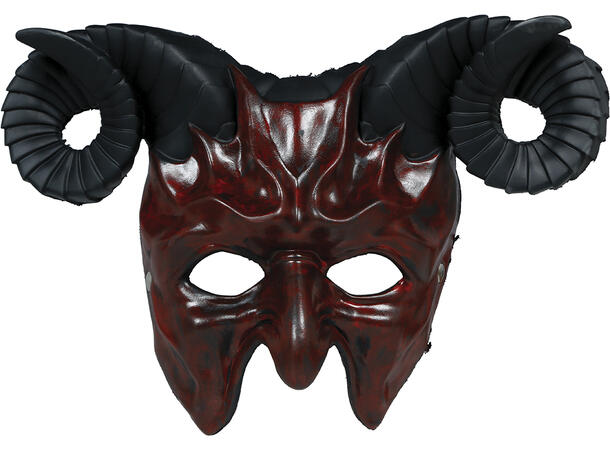 Halvmaske - Djevel med horn 1 Maske i PVC 