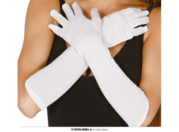 Hansker - Hvite - Lange 1 Par hansker - 42cm 