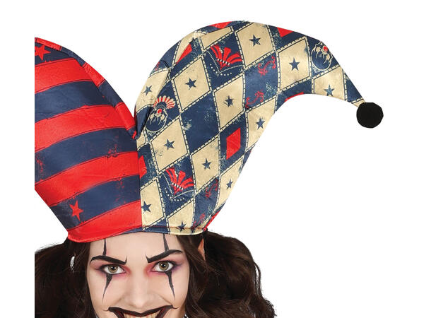 Harlequin - Rød/Blå/Hvit - 4 deler 1 Damekostyme - str 38-40 (M) 