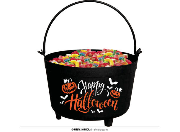 Heksegryte - "Happy Halloween" 1 Gryte til godteri - 24x23x15cm 