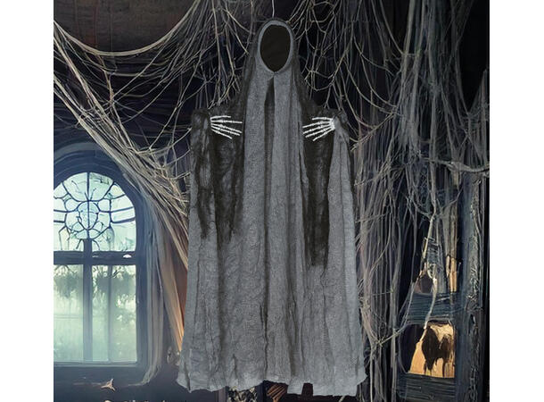 Hengende grått spøkelse m/kappe 1 Hengende figur - 50cm 