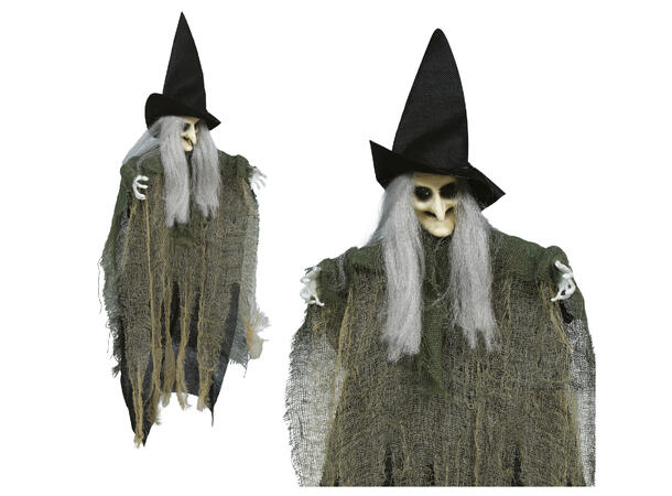 Hengende hekseskjelett m/hår 1 Hengende figur - 40cm 