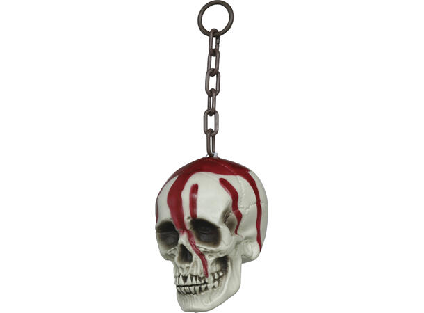 Hodeskalle i lenke - Blodig 1 Dekorasjon i PVC - 20cm 