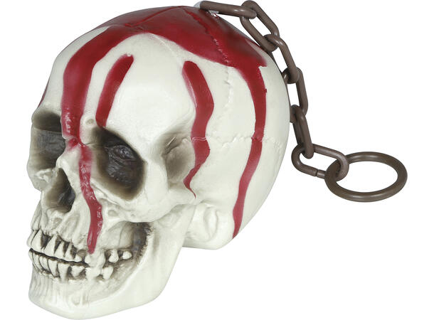 Hodeskalle i lenke - Blodig 1 Dekorasjon i PVC - 20cm 