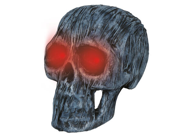 Hodeskalle med lys 1 Dekorasjon i skum m/lys - 35cm 
