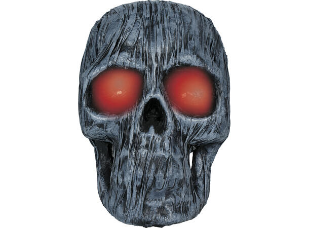 Hodeskalle med lys 1 Dekorasjon i skum m/lys - 35cm 