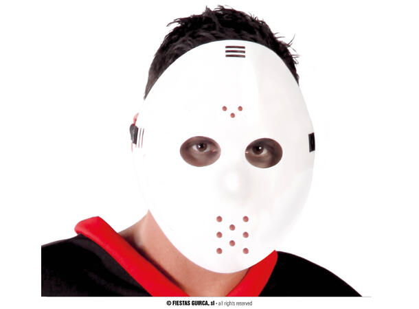 Hvit hockeymaske 1 Maske i PVC 