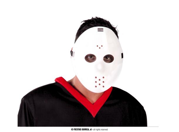 Hvit hockeymaske 1 Maske i PVC 
