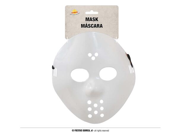 Hvit hockeymaske 1 Maske i PVC 