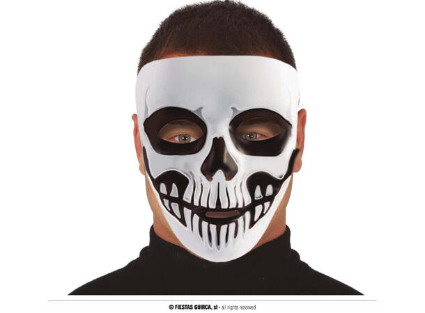 Hvit hodeskalle - Day of The Dead 1 Maske i PVC 