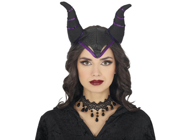 Hårbøyle - Lange horn - sort/lilla 1 Hårbøyle i PVC/Polyester 