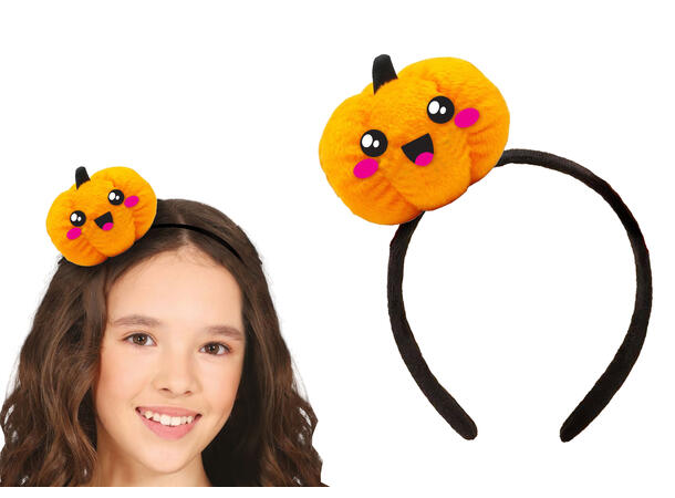 Hårbøyle til barn - Oransje gresskar 1 Hårbøylse i plysj 