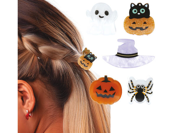 Hårklyper - 5 Ass Halloweendesign 5 Hårspenner i metall/PVC 