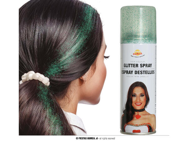 Hårspray glitter - Grønn 1 boks med hårspray - 125ml 