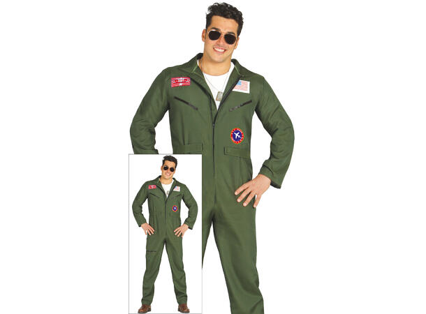 Jagerpilot - Onepiece - Grønn 1 Herrekostyme - str 46-48 (S) 