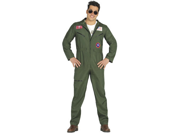 Jagerpilot - Onepiece - Grønn 1 Herrekostyme - str 46-48 (S) 