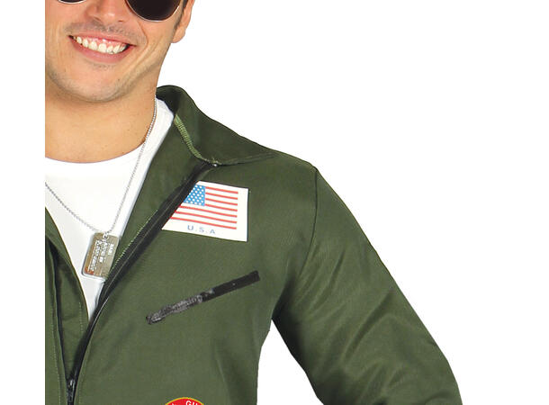 Jagerpilot - Onepiece - Grønn 1 Herrekostyme - str 46-48 (S) 