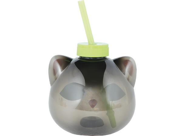 Kattekopp  m/lys 1 Kopp m/lokk og sugerør m/lys - 17cm 