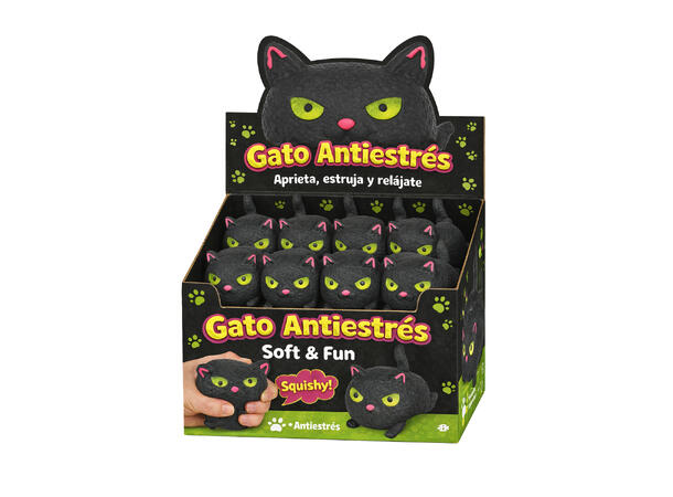 Katter i myk lateks - Klembare Display med 12 figurer - 7cm 