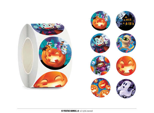 Klistremerker med Halloweenmotiv 1 Rull med 200 klistremerker 