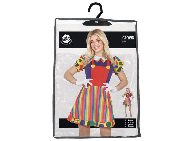 Klovn - Fargerik - Kjole 1 Damekostyme - str 44-46 (XL) 