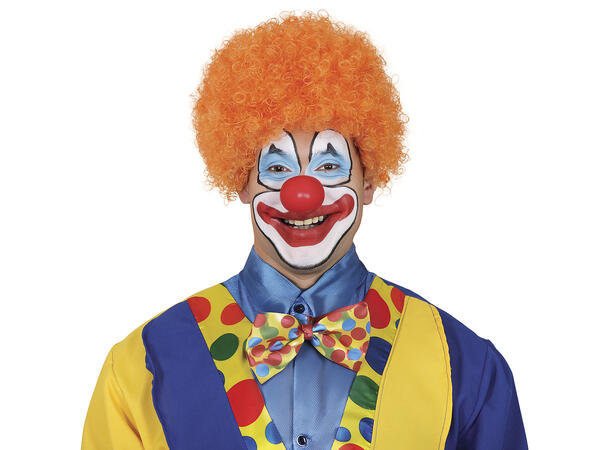 Klovneparykk m/krøller - Oransje 1 Parykk i syntetisk hår til voksen 