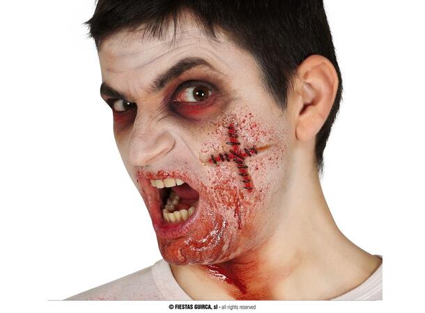 Korsarr med sting 1 Kunstig arr i lateks m/lim 