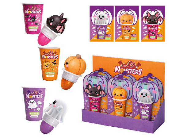 Leppepomade - Assorterte farger Display med 12 leppepomader til barn 