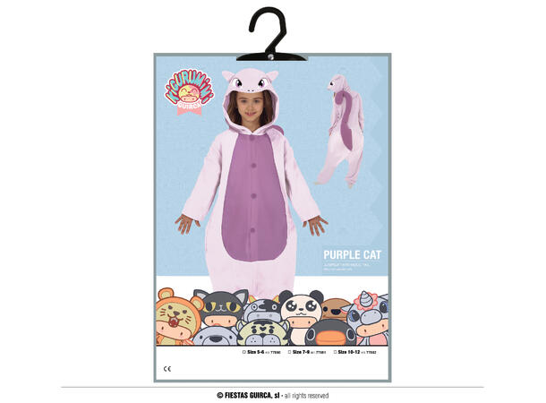 Lilla katt - Kigurumimi - Onepiece 1 Barnekostyme Unisex - Str 10-12 År 