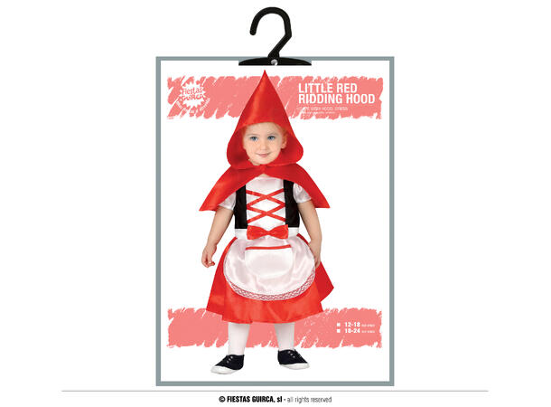 Lille Rødhette 1 Babykostyme - Str 2-3 År 