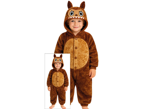 Lulu Monster - Onepiece - Brun 1 Barnekostyme Unisex - Str 10-12 År 