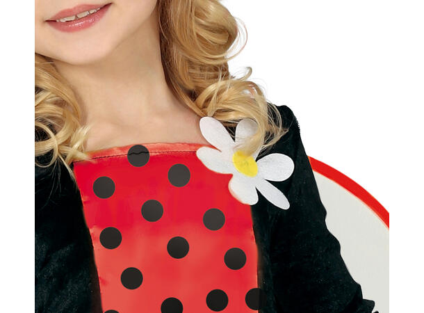 Marihøne - Sort/Rød 1 Barnekostyme til jente - Str 5-6 År 