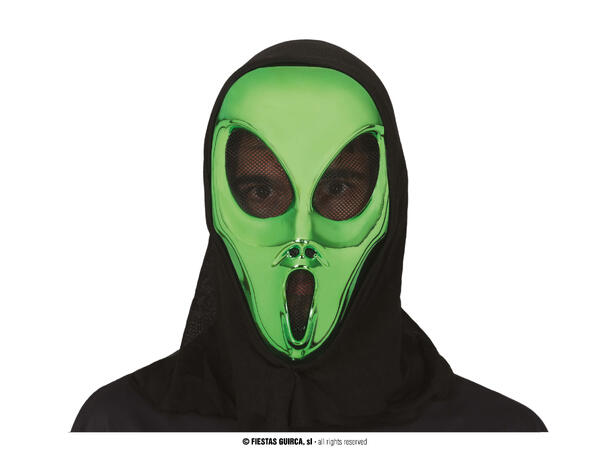 Maske - Grønn Alien - Skrik 1 Maske i PVC 