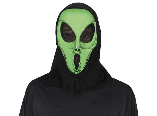 Maske - Grønn Alien - Skrik 1 Maske i PVC 