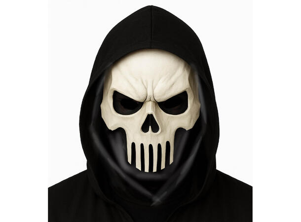 Maske - Hodeskalle - m/hette 1 Maske i skum og polyester 