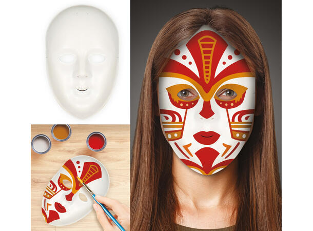 Maske - Hvit malbar 1 Maske i PVC 