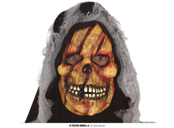 Maske - Skjelett - m/hette 1 Maske med hette i vinyl/polyester 