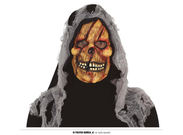 Maske - Skjelett - m/hette 1 Maske med hette i vinyl/polyester 