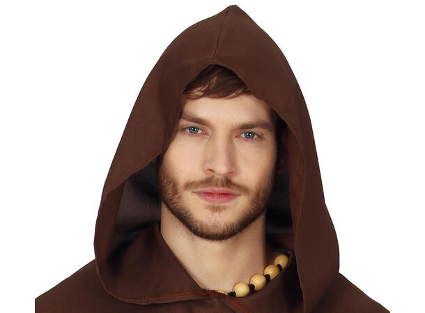 Monkekutte m/belte, hette, kappe - Brun 1 Herrekostyme - str 48-50 (M) 