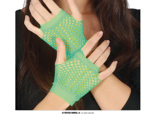 Nettinghansker Neon Grønne - Korte 1 Par hansker - 11cm 