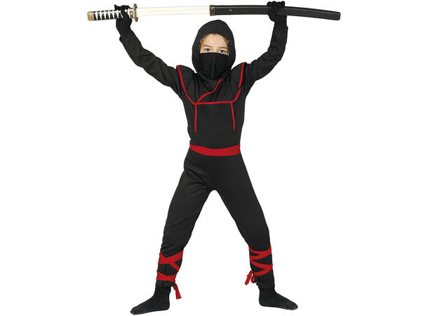 Ninjakostyme - Shinoby 1 Barnekostyme til gutt - Str 5-6 År 