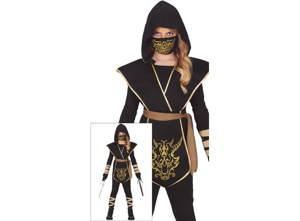 Ninjakriger - Jente 1 Kostyme til barn - 5-6 år (119 cm) 