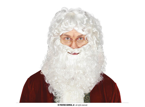 Nisseparykk med skjegg - lang m/krøller 1 Parykk  og skjegg i syntetisk hår 