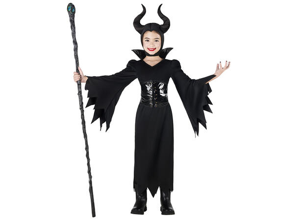 Ond dronning - Sort 1 Barnekostyme til jente - Str 10-12år 