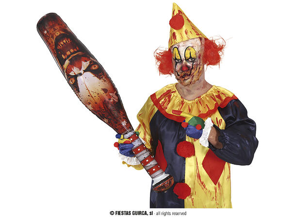 Oppblåsbart balltre - Klovn 1 Oppblåsbart festtilbehør - 90cm 