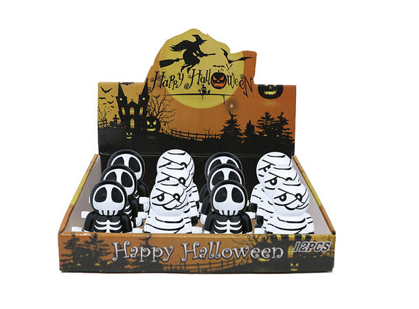 Opptrekkbare Halloweenfigurer 1 display med 12 figurer - 5cm 