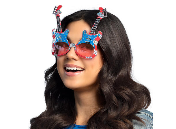 Partybriller - El-gitar - USA 1 Par briller i plast 