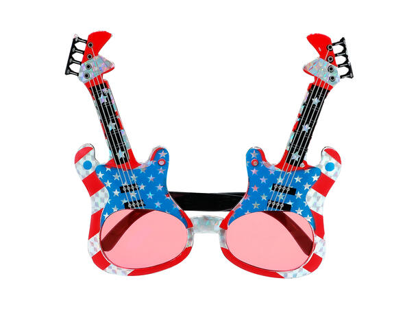 Partybriller - El-gitar - USA 1 Par briller i plast 