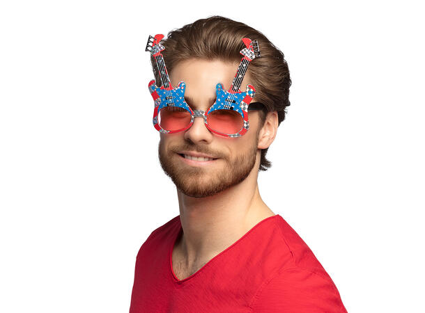 Partybriller - El-gitar - USA 1 Par briller i plast 